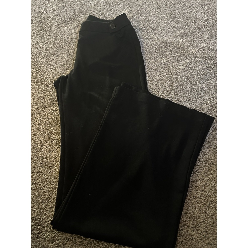 EXPRESS Women's Black Mid Rise Regular Fit Flare Leg Stretch Pants sz 5/6 Y2K